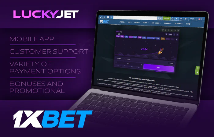 Play the Lucky Jet demo at 1xbet