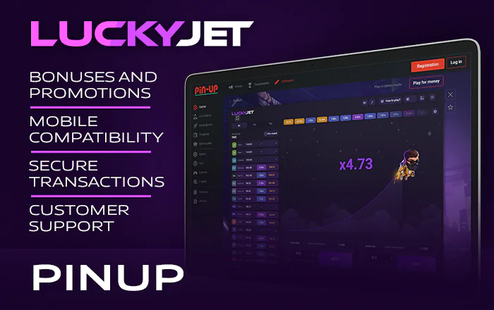 Play Lucky Jet on the PinUp Casino website