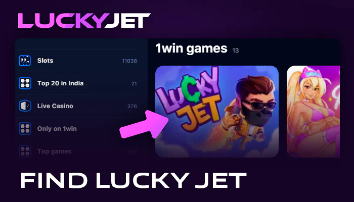 Find in online casino crash game Lucky Jet