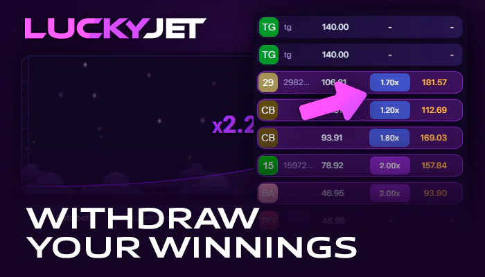Get your winnings at Lucky Jet