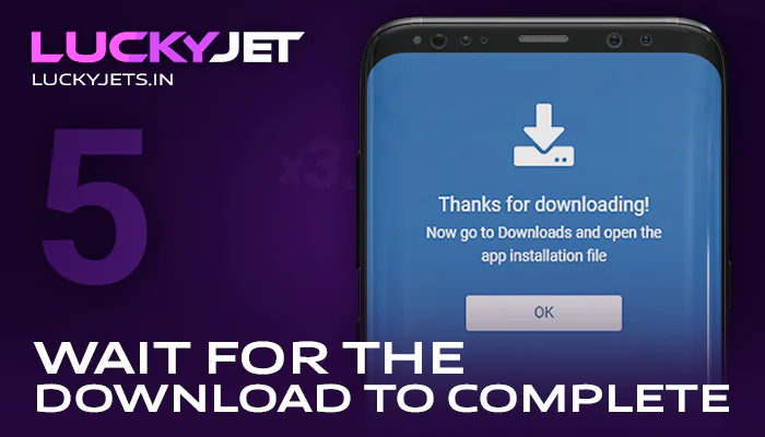 Wait for the Lucky Jet app to download on android device