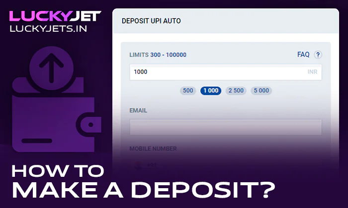 Make a deposit into MostBet account before playing at Lucky Jet