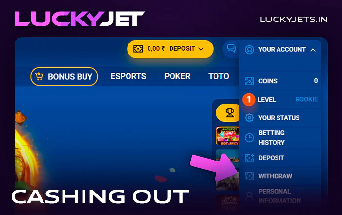 Withdraw your winnings from Lucky Jet at Mostbet