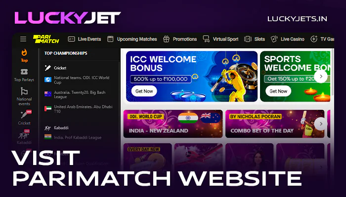 Go to Parimatch online casino for Lucky Jet