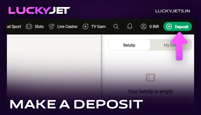 Fund your account on Parimatch casino to play Lucky Jet
