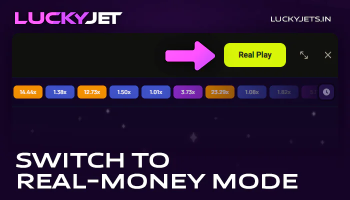 Switch to the Lucky Jet real money game at Parimatch