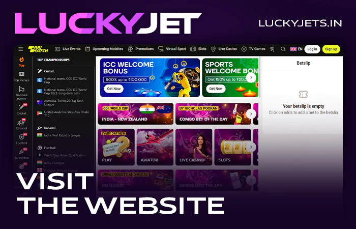 Visit an online casino to deposit and play at Lucky Jet