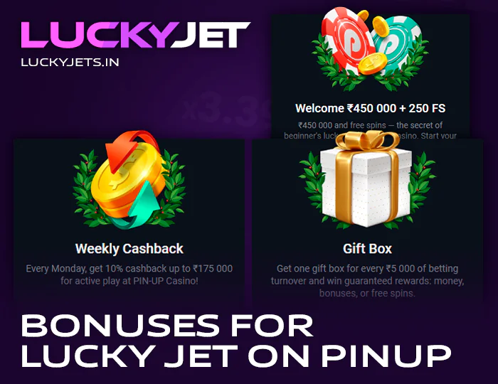 Actual bonuses for Lucky Jet players at PinUp Casino