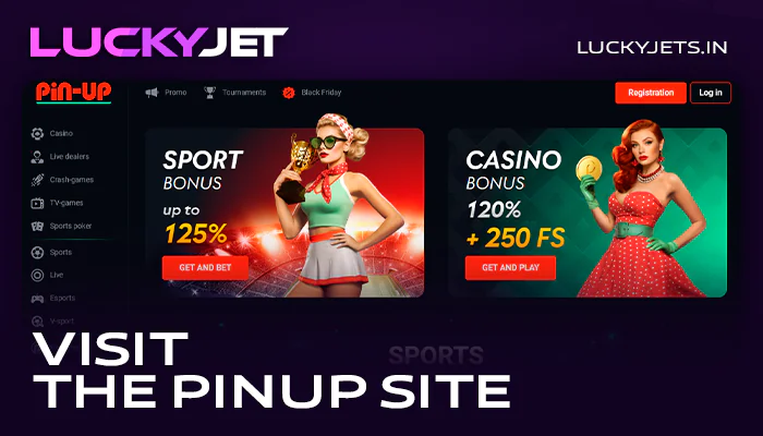 Visit the PinUp online casino site to play Lucky Jet