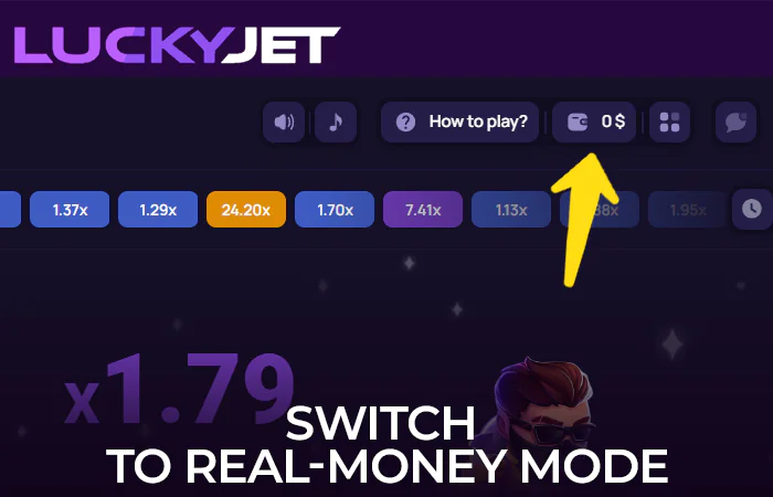 Switch to the Lucky Jet real money game at Bettilt