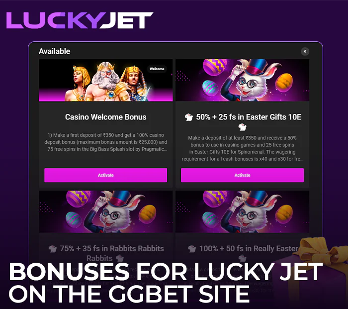 Bonuses for Lucky Jet players at GGBet