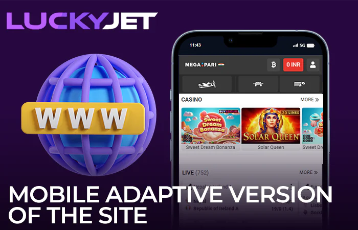 Play Lucky Jet on Megapari via adaptive version