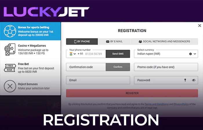 Create a Megapari account before playing Lucky Jet
