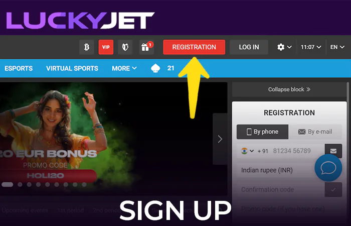 Register at Megapari to play Lucky Jet