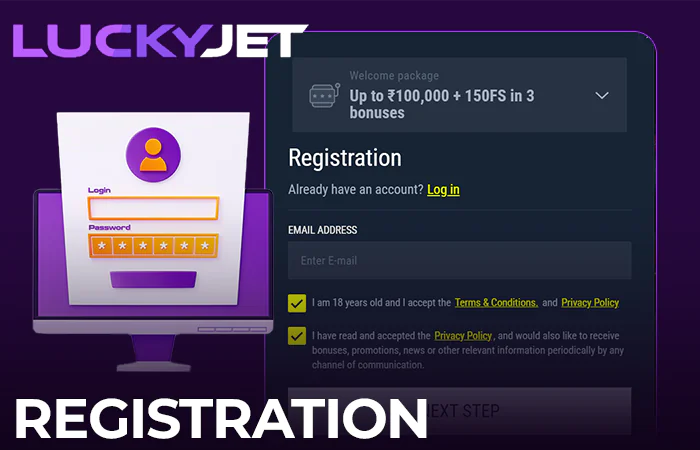 Create a Rabona account before playing Lucky Jet