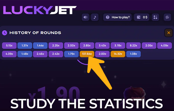 Check the results of past Lucky Jet matches in Rabona